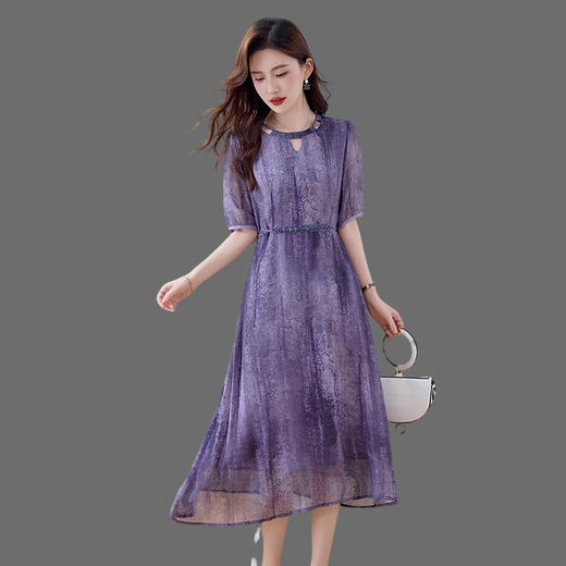 贵夫人法式气质，中长款轻薄阔太太好看裙子HR-YYG82971 商品图2