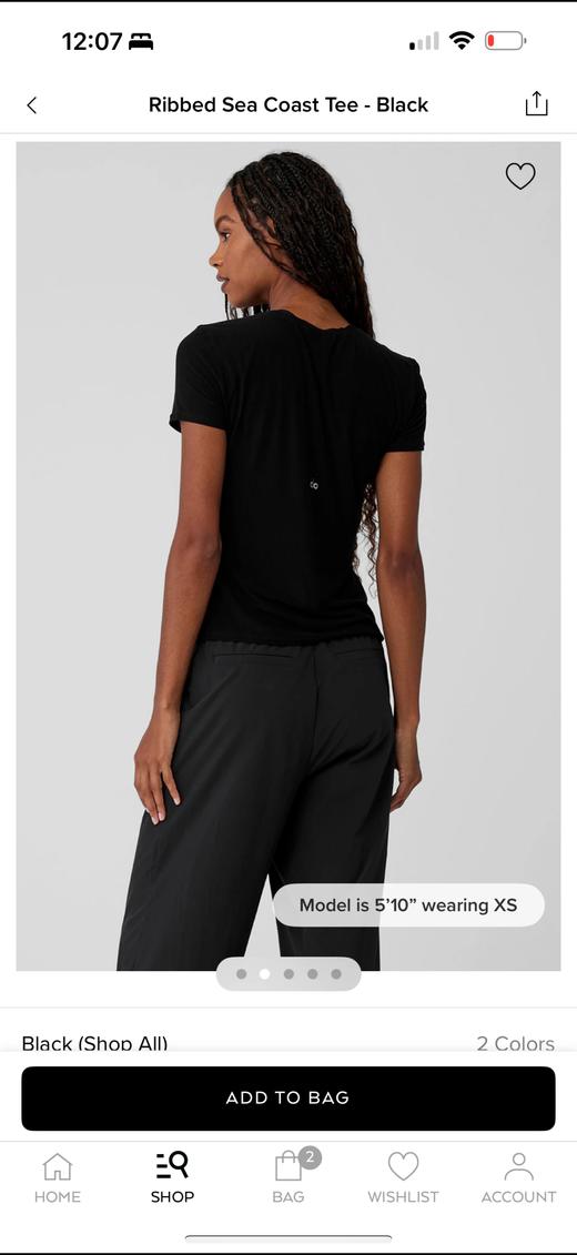 代工厂出！面料敲级舒服的alo螺纹修身短袖T恤！ 商品图3