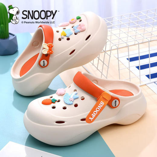 【秒杀】SNOOPY史努比童鞋儿童拖鞋洞洞鞋夏季新款女耐磨缓震家居休闲时尚凉拖鞋33-40 商品图0