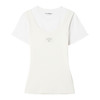 Acne Studios 2025春夏新品 女士徽标印花假两件短袖T恤 白色 AL0436 商品缩略图0