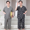 【夏季老年人棉绸睡衣】男士套装开衫薄款 中老年短袖爷爷家居服可外穿  商品缩略图3