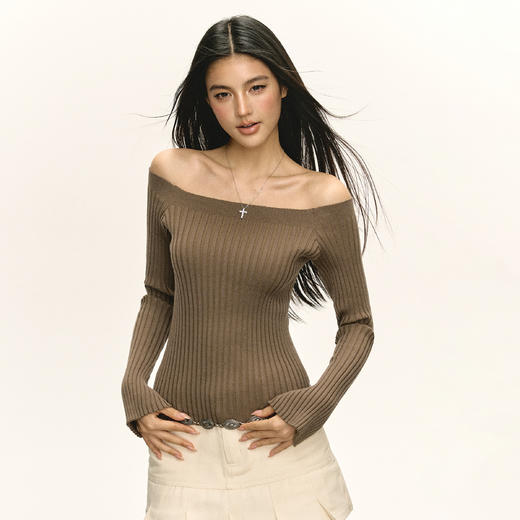 Ariseism 美式复古针织衫女2025春季新款内搭打底修身上衣 商品图3