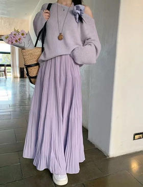 人间绝绝紫💜显高8cm的仙女裙❕4米用料大裙摆纱裙🤍 #雨雾紫藤重工压褶半裙