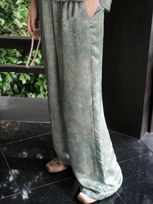 盛唐婧| 新中式真丝炒色直筒裤 商品图1