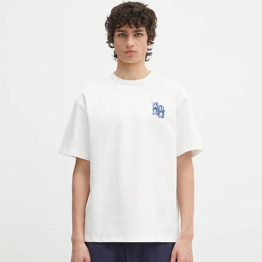 ADER ERROR 2025春夏新品 男士简约徽标字母印花宽松短袖T恤父亲节礼物 白色 BN42FYTS0104OW 商品图3