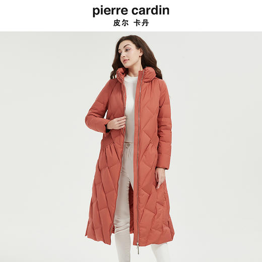 皮尔卡丹女装新款时尚简约通勤连帽长款羽绒服 商品图2