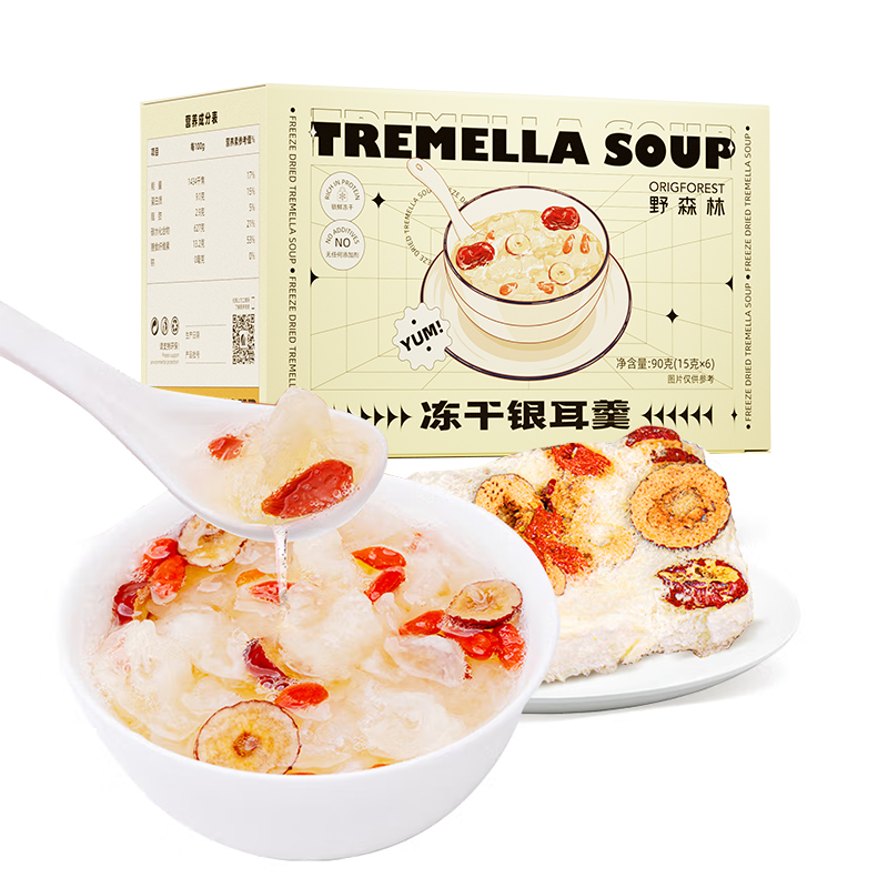 【野森林】冻干银耳羹 90克（15*6）