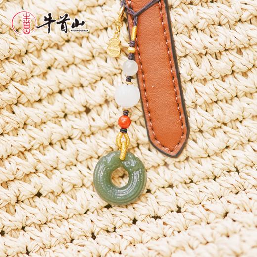 牛首山青玉双龙和田玉手机链挂件男女款手机挂绳钥匙扣挂件 商品图4