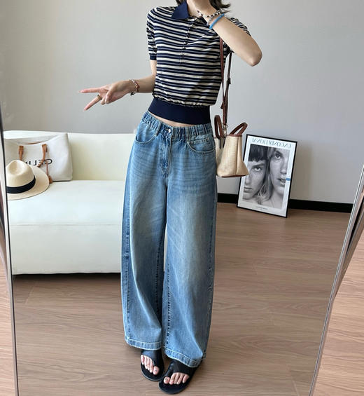 原单JNBY天丝牛仔阔腿裤060406 商品图6