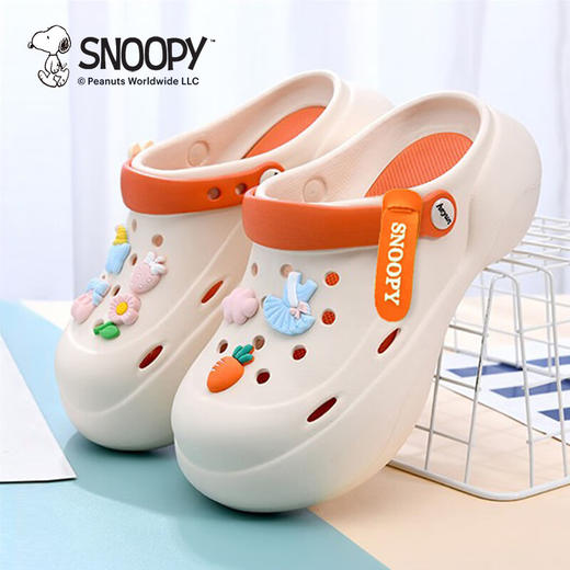 【秒杀】SNOOPY史努比童鞋儿童拖鞋洞洞鞋夏季新款女耐磨缓震家居休闲时尚凉拖鞋33-40 商品图4
