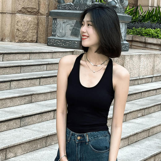 最高品质‼️【挂脖工字吊带背心】出口高品质 纯欲天花板‼️ ins博主人手一件 ​好穿疯了🔥 商品图4