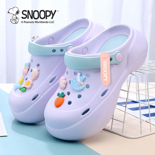 【秒杀】SNOOPY史努比童鞋儿童拖鞋洞洞鞋夏季新款女耐磨缓震家居休闲时尚凉拖鞋33-40 商品图8