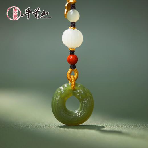 牛首山青玉双龙和田玉手机链挂件男女款手机挂绳钥匙扣挂件 商品图2