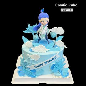 蓝色海浪帅气敖丙蛋糕