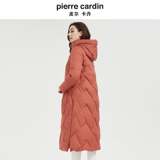 皮尔卡丹女装新款时尚简约通勤连帽长款羽绒服 商品图3