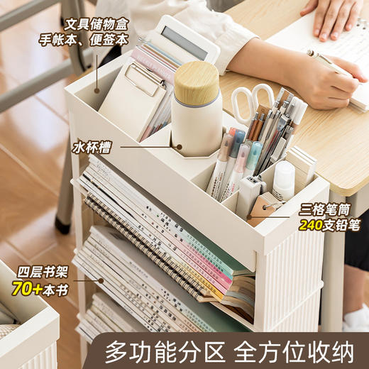 可移动绘本置物架整理书本书架卧室小推车式收纳盒支架 商品图2