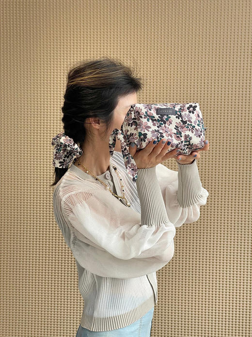 TYNVIE 蝴蝶结方形手包和发带 - 印花 商品图1