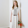 【商场同款】诗凡黎撞色披肩连衣裙25夏新款飞飞袖白裙3G4290281 商品缩略图0