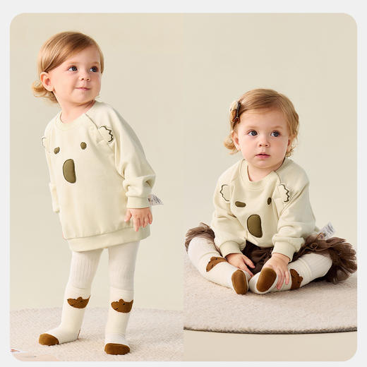 【2条装】迷你巴拉男女童棉弹打底裤宝宝亲肤袜套装不易变形 商品图2