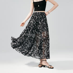 棉仓363617024-初棉佩兹利腰果纹花版半裙