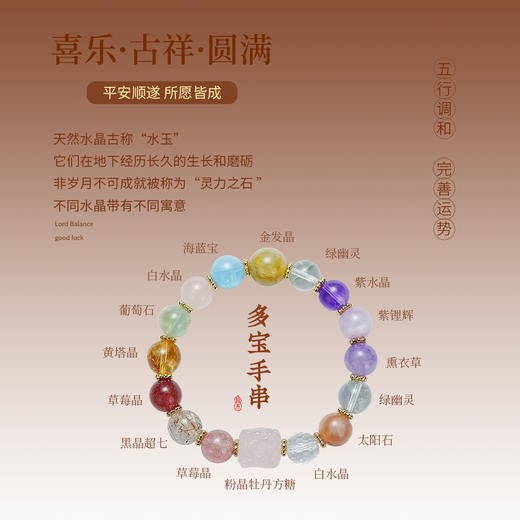 Winy新品多宝多福水晶手链配证书送女友闺蜜节日礼物 商品图7