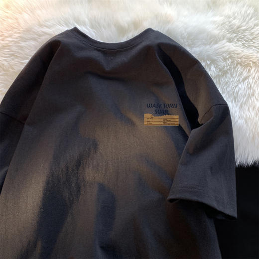 红览 210g重磅短袖男夏季纯棉打底衫t恤半袖百搭港风体恤美式休闲5ZF-641 商品图1