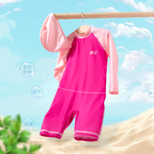 贝贝怡女童连体泳衣套装 商品图1