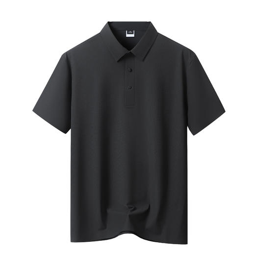 红览 夏季新款无痕纯色高端短袖速干透气冰丝T恤男士商务Polo衫5ZF-12357 商品图4