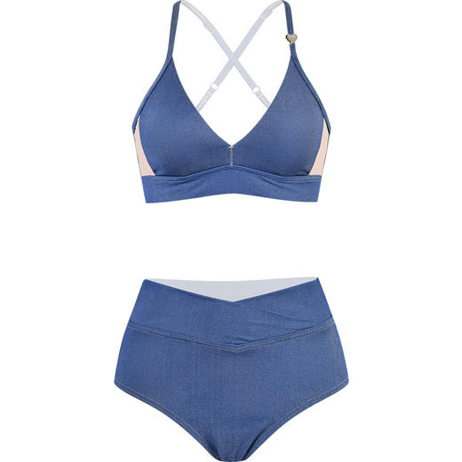 sisia2024新款泳衣女性感v领高腰显瘦泡温泉高级感分体绝美比基尼 商品图7