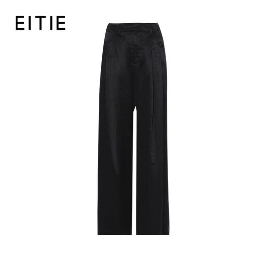EITIE爱特爱直筒阔腿高级感暗纹显瘦高腰休闲裤夏季新款8205902 商品图11