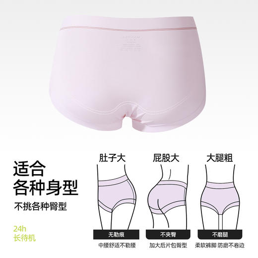 【3条装】熳洁儿 莫代尔女士内裤柔滑亲肤中腰包臀25262135 商品图2