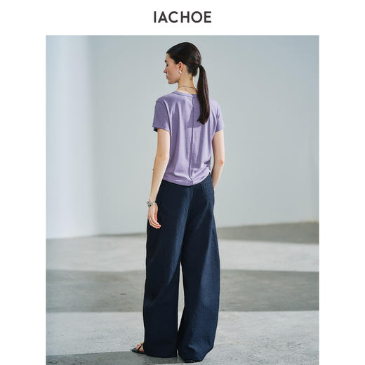 棉仓3631501019-IACHOE天丝亚麻两色T恤 商品图4