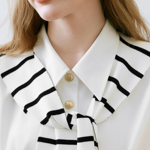 【商场同款】诗凡黎撞色披肩连衣裙25夏新款飞飞袖白裙3G4290281 商品图3