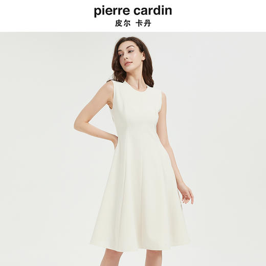 皮尔卡丹女装法式收腰高级感无袖连衣裙 商品图0