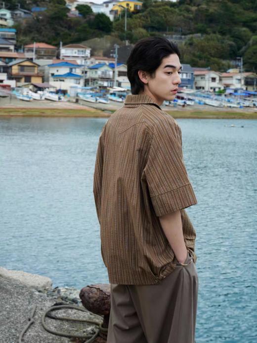 Evistub/E-5XCS652/全棉色织条纹短袖衬衫男 商品图1