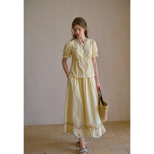 （小眠专属）SimpleRetro希腊童话风格彩色刺绣全棉套装女 商品图1