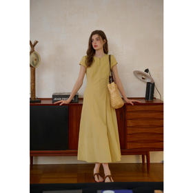 SimpleRetro新中式一粒扣多片分割收腰连衣裙