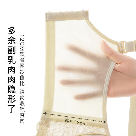 【透气洞洞】夏季双重提拉防垂薄杯内衣女侧收上托聚拢收副乳文胸彩霞浮云 商品图4