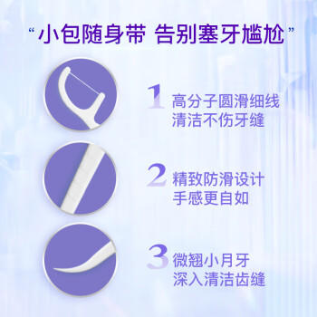 舒客专研洁齿牙线棒 便捷牙签弹韧圆线清洁齿缝剔牙20支*12袋新旧随机 商品图1