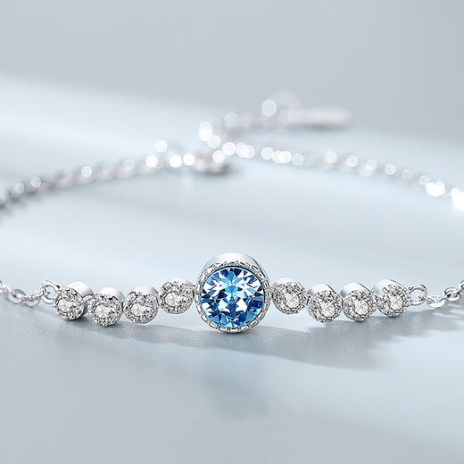 Winy925银海洋心手链配证书送女友闺蜜节日礼物 商品图4