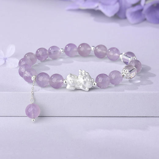 Winy999银貔极泰来紫晶手串配证书送女友闺蜜节日礼物 商品图2