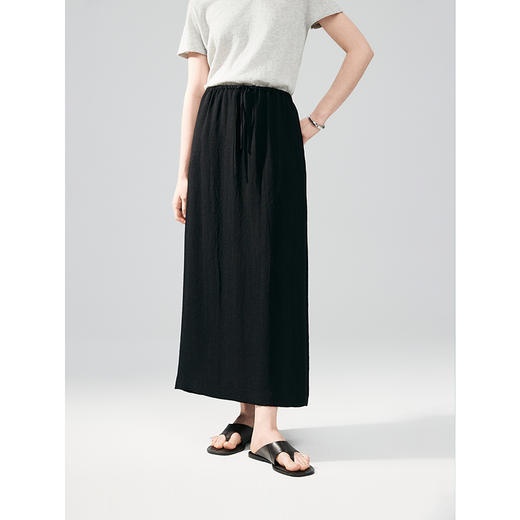 棉仓363617020-初棉三醋酸极简流浪感休闲半裙 商品图0