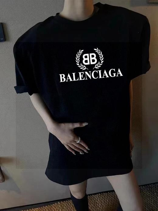 高品质 Balenciaga巴黎世家联名款麦穗字母大logo男女同款情侣三色短袖 商品图2