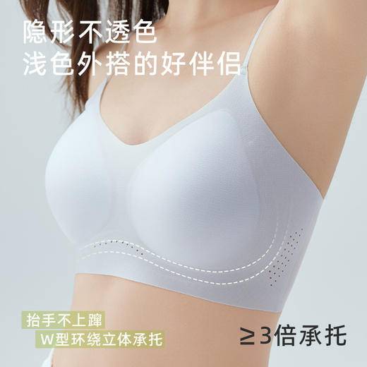 【不透色的隐形肤！无痕上托bra】夏季薄款闪钻细肩带10A抗菌软支撑美背文胸粉底液隐形无痕内衣女。ry 商品图1