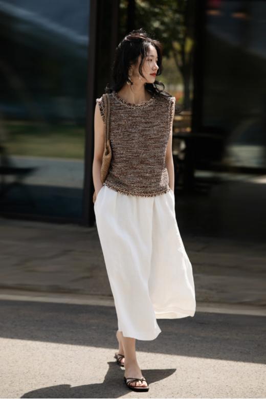 💥会呼吸的汉麻🌿穿出不动声色的贵气❗笑han阁【凉感汉麻阔腿九分裙裤】千年汉麻织就的奢侈触感🌻，老钱风骨子里的舒适哲学❗ 九分裤长不挑身高 商品图4