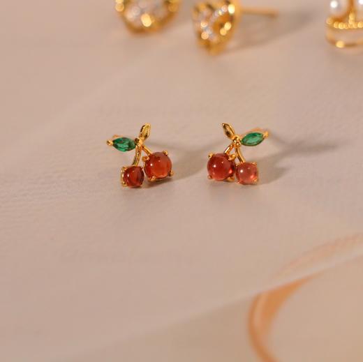 Perperle 樱桃满枝芽 活泼可爱的夏日 耳钉 商品图3