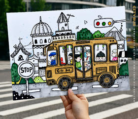 《快乐巴士出发啦》公交车交通工具汽车【自动发货：下单后，点击手机短信中收到的链接，即可获取文件下载的链接；如有任何问题，可添加客服微信hm33268获得帮助】