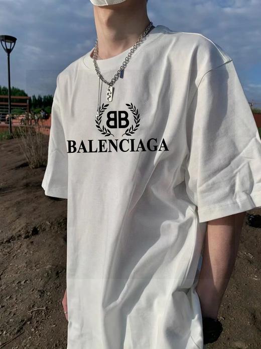 高品质 Balenciaga巴黎世家联名款麦穗字母大logo男女同款情侣三色短袖 商品图3
