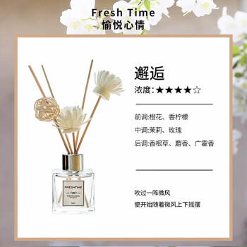 祈生花车载无火香薰室内卧室房间厕所香氛香薰瓶空气清新剂 邂逅 商品图0