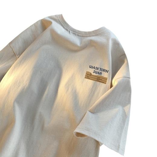 红览 210g重磅短袖男夏季纯棉打底衫t恤半袖百搭港风体恤美式休闲5ZF-641 商品图4